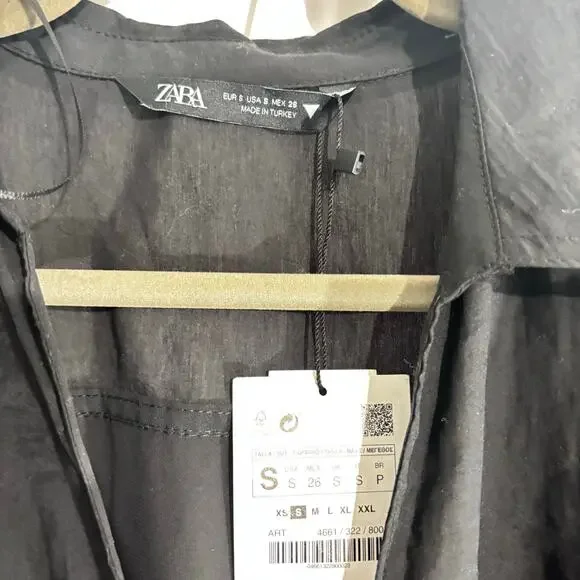 ZARA Women’s Black Wrap Mini Dress – Size S – Elegant V-Neck Silhouette - Picture 5 of 5